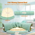 thumbnail image 2 of HAHDAXIA Bunny Tunnel Bed, 2-in-1 Collapsible Rabbit Tunnel Tubes Toys with Removable Mat Bunny Hideout for Cats Kittens Rabbits Bunny Guinea Pigs Kitty Green C0239-GREEN-FBA, 2 of 7