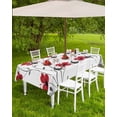 thumbnail image 4 of Boanket Outdoor Tablecloth with Umbrella Hole for Patio/Picnic/Party/Camping, Red Floral Spring Waterproof Table Cloth Rectangle Table Cover Washable, Summer Botanical Pastoral Elegant (52"x 70"), 4 of 7