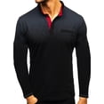 thumbnail image 1 of Men's Polo Shirt Golf Sports Long Sleeve T Shirt Jersey Casual Long Sleeve Tops, 1 of 3
