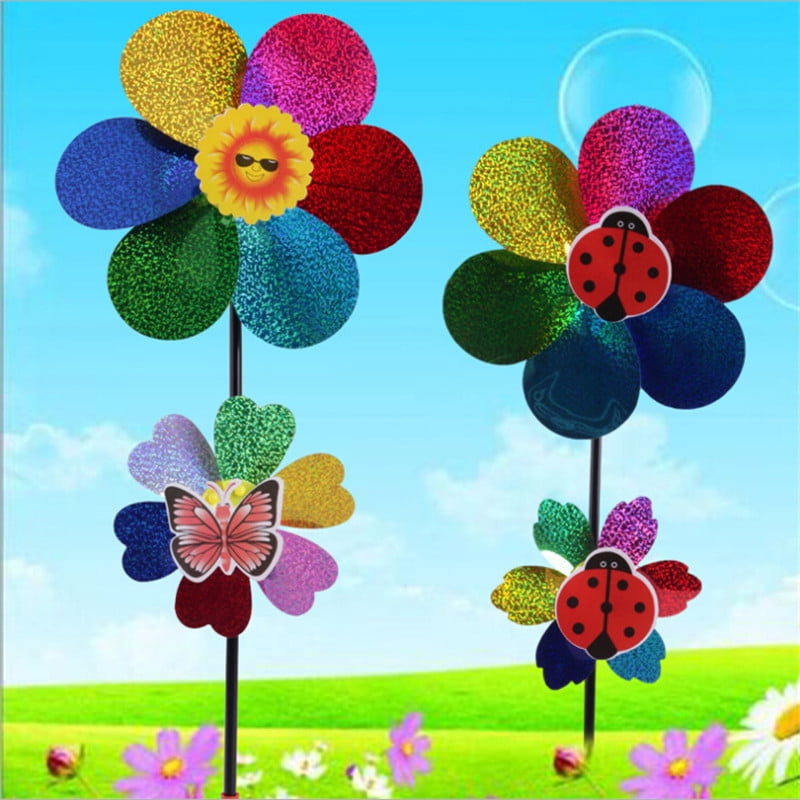 Colorful Windmill Wind Spinner Home Garden Yard Decoration Kids Toy CA 