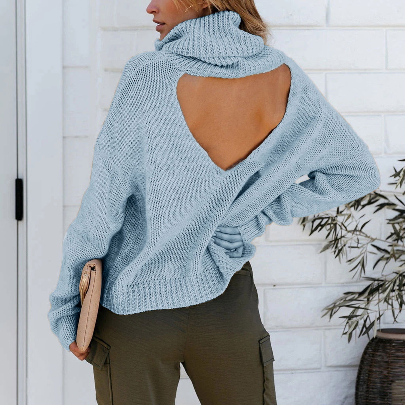 Pull à Col Roulé Femme épaules Dénudées - Tricot Léger Grand Taille Automne - 6