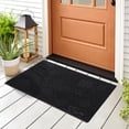 thumbnail image 5 of Ottomanson Easy Clean, Waterproof, Low Profile, Non-Slip Leaves Indoor/Outdoor Rubber Doormat, 18" x 28", Black, 5 of 8