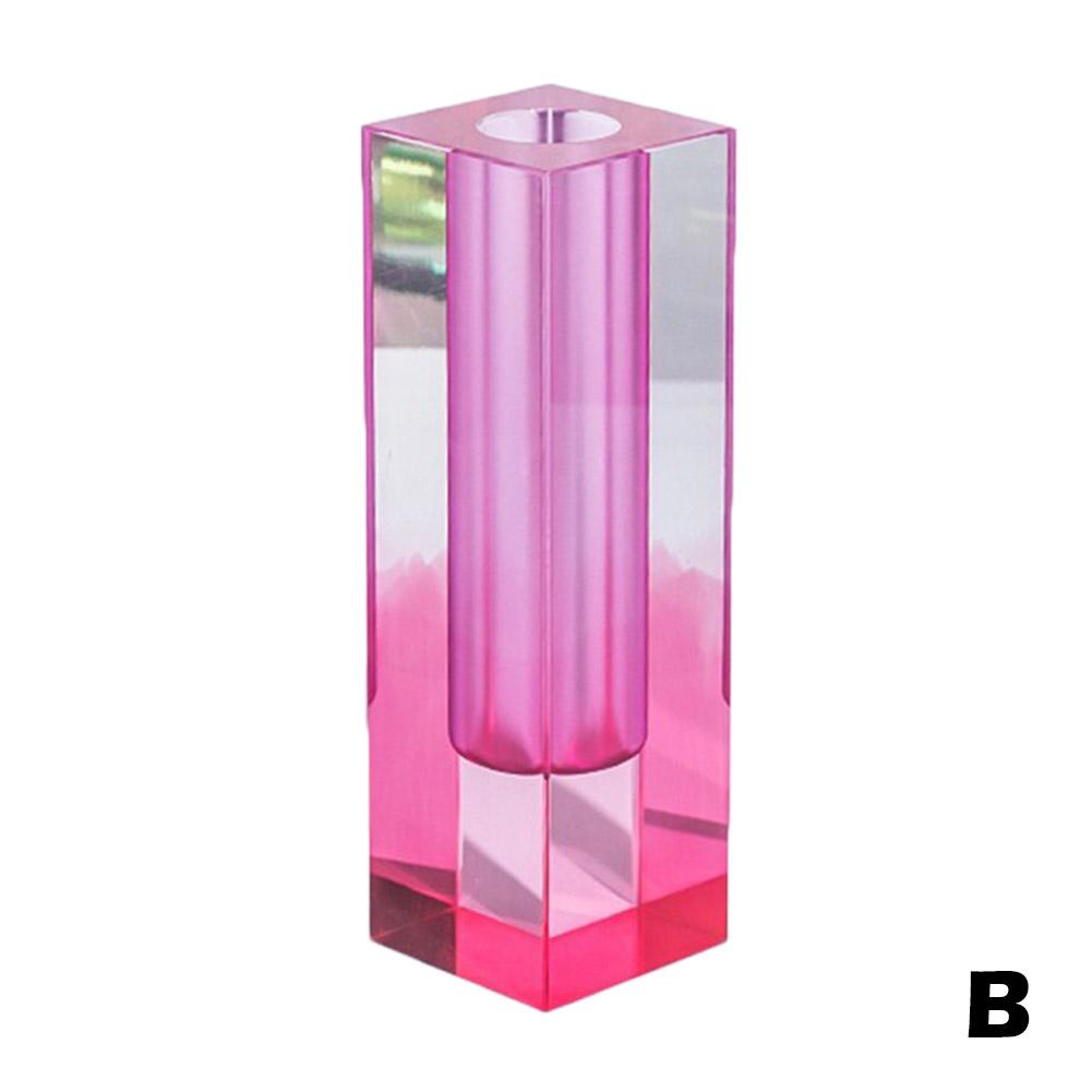 Modern Rainbow Pillar Bud Vase Tabletop Glass Vases Acrylic Luxury