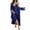 Navy, variant on HJYCHN Elegant Women's Long Satin Nightgown and Robe Two Piece Loungewear Set Comfortable Sleepwear for Cozy Evenings Red M