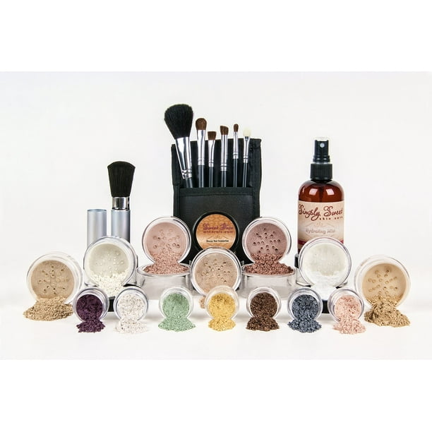 Ultimate Kit Full Size Mineral Makeup Set Matte Foundation Kit Bare Face Sheer Powder Cover Pink Bisque Walmart Com Walmart Com