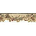 thumbnail image 2 of Concord Wallcoverings Wallpaper Border Nature Pattern Cones Leaves Berries Feathers for Living Room Cottage, Green Beige Red Brown, 6.25 Inches by 15 Feet TC48142B, 2 of 4