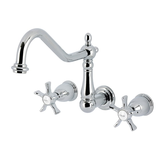 Kingston Brass KS1021NX Hamilton Two-Handle Wall Mount Roman Tub Faucet, Polished Chrome