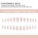 thumbnail image 2 of Juego completo de uñas postizas francesas, uñas postizas con perlas para mujeres y niñas, 24 Uds., 2 of 5