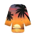 thumbnail image 5 of Clearance Clothes Pitauce Womens Summer Tropical Print Chiffon Kimono Cardigan Puff Sleeve Open Front Breathable Lightweight Cardigan Sun Protection Swimsuit Coverup for Beach Vacation, 5 of 5