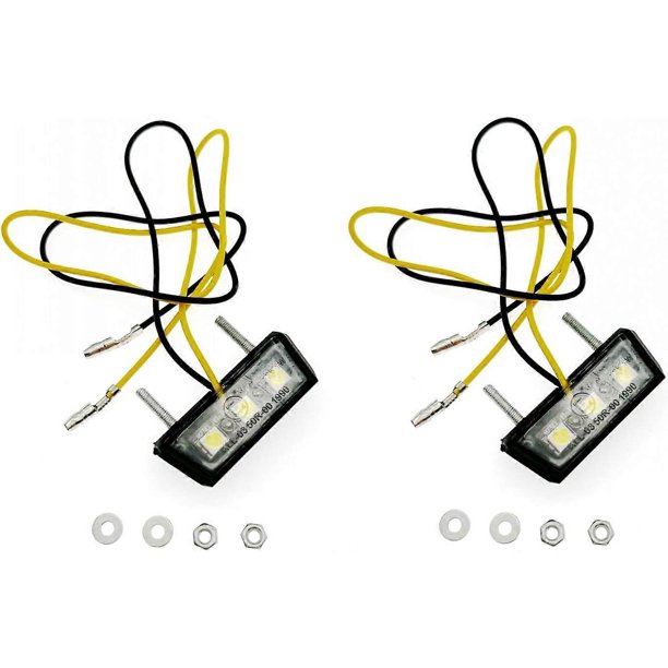 2pcs LED Motorcycle License Plate Lights 12V Motorcycle License Plate Lights Tail Light for Motorcycle