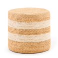 thumbnail image 7 of Tcbosik Handwoven Water Hyacinth Stool, Eco-Friendly Ottoman with Wood Frame, Compact Round Design for Home Decor (Natural+Beige), 7 of 7