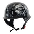 thumbnail image 3 of 1Storm Novelty Motorcycle Half Face Helmet German Style DOT Approved: HKY602 Chain Skull, 3 of 7