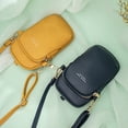 thumbnail image 2 of harmtty Women Solid Color Multi Pocket Faux Leather Crossbody Shoulder Bag Phone Purse,Yellow, 2 of 8