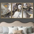 thumbnail image 3 of wall26 Framed Canvas Print Wall Art Set Geometric Pastel Black Gold Smoke Waves Abstract Shapes Illustrations Modern Art Decorative Boho Colorful for Living Room, Bedroom, Office - 16"x24"x, 3 of 5