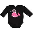 thumbnail image 3 of Inktastic Cute Pink Whale in Nautical Hat Boys or Girls Long Sleeve Baby Bodysuit, 3 of 5