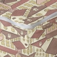 thumbnail image 4 of Abstract Rectangle Pouf, Town Houses Pattern with Cool Tiled Roof Urban Architecture City Life, Foot Stool for Living Room Office Ottoman with Cover, 25", Cream Coral Chocolate, by Ambesonne, 4 of 4