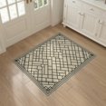 thumbnail image 3 of ODIKA 3'x5' Washable Throw Rug Herringbone Geometric Lattice Framework Minimalist Farmhouse for Entryway, Kitchen, Mudroom, Stain Resistant, Low Profile, Non-Slip, 3 of 7