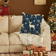 thumbnail image 7 of Christmas Pillow Covers Blue Christmas Linen Material Elks Snowflake Component Pillow Cover 18x18 In Home Bedroom Decoration Sofa Cushion, 7 of 7