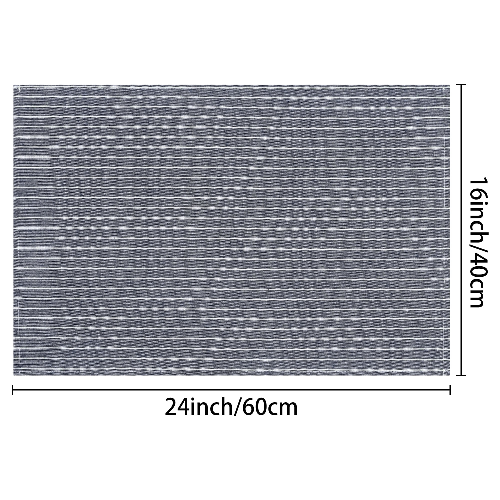 Unique Bargains Stripe Kitchen Towels Highly Absorbent Long-Lasting Hand Towels Dark Blue 2pk