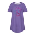 thumbnail image 3 of FAIWAD Tuniques à Manches Courtes pour Femmes, Col Rond, Blouses Amples, T-shirts Graphiques avec Cœur Mignon, 3 of 3