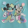 thumbnail image 2 of Girl's Mickey & Friends 80s Minnie and Mickey Mouse Graphic Tee Tahiti Blue X Large, 2 of 4