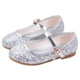 thumbnail image 3 of Toddler Kids Girls Dress Shoes Wedding Party Low Heel Princess Shoes Sparkle Glitter Flat Shoes, 3 of 5