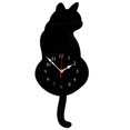 thumbnail image 1 of Coofit Wall Clock Creative Cartoon Cat Swinging Tail Hanging Clock Wall Decoration, 1 of 6
