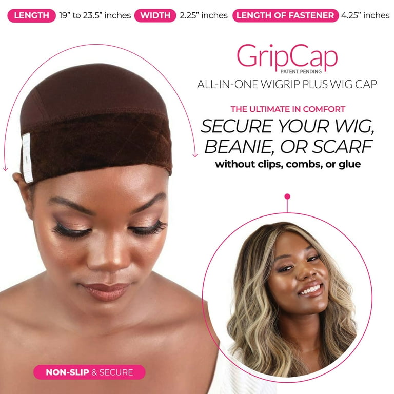 Milano Collection GripCap All-in-1 WiGrip Comfort Band and Wig Cap in Brown  