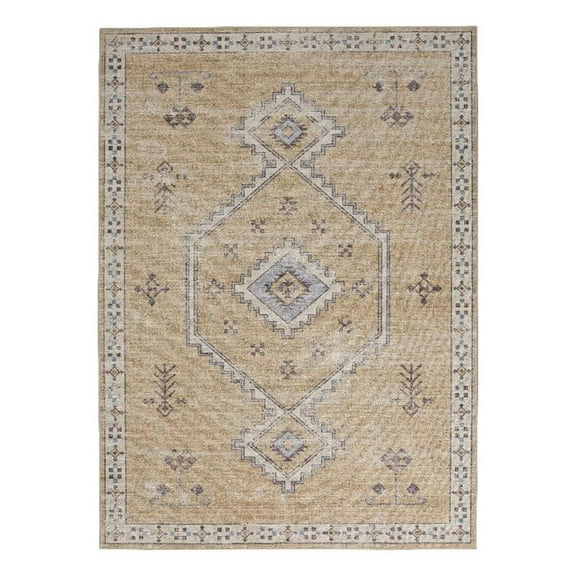 Linon Dillon Wren Sand and Ivory 3' X 5' Accent Rug