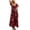 Red, variant on Womens Floral Summer Dress Casual Wrap V Neck Short Sleeve Belted Beach Bohemian Maxi Dress
