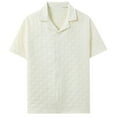 thumbnail image 4 of Afuyipoi Stylish Button Down Shirts for Men, Short Sleeve Summer Dressy Shirts for Vacation Wedding White, 4 of 8