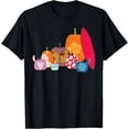 thumbnail image 1 of Disney Lilo And Stitch Characters Halloween Pumpkin Group T-Shirt All Size S-5XL, 1 of 4