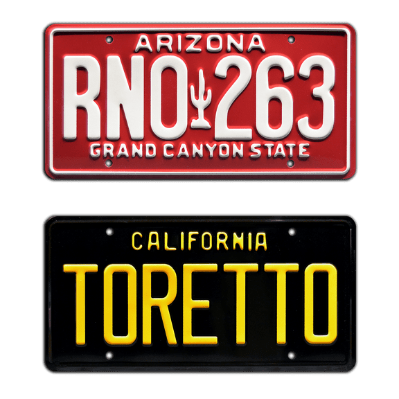 The Fast and the Furious | Charger Eclipse | TORETTO RNO 263 | Metal Stamped Replica Prop License Plate Combo