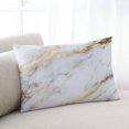 thumbnail image 2 of Waterproof Outdoor Throw Pillows with Inserts 12"x20" Set of 2, Gray Marble Soft Decorative Pillowcases for Couch Bedroom, Abstract Art Yellow Crack Pillow Covers for Sofa Living Room, 2 of 8