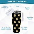 thumbnail image 2 of Yayeee 30oz Stainless Steel Tumbler with Straw and Handle Double-Wall Insulated Travel Water Bottle, Black Volleyball Pattern, 2 of 8