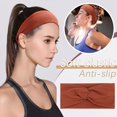 thumbnail image 2 of Clearance! Baberdicy Wide Headbands for Women Headbands for Girls Boho Headband Knotted Solid Yoga Sports Elasticity Fashion Headband Orange, 2 of 6