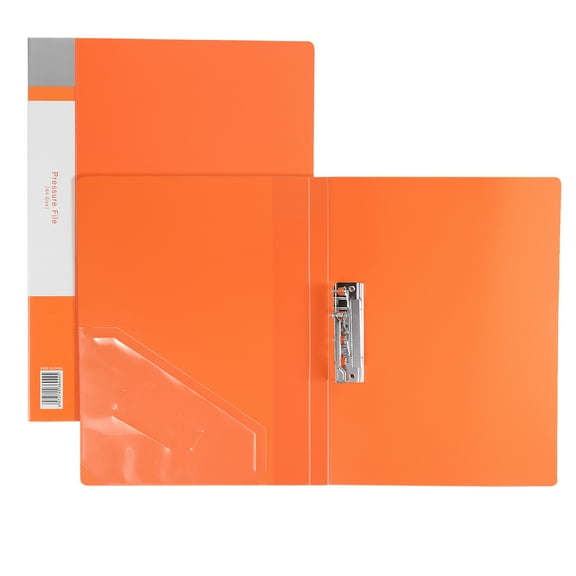 Uxcell 9.3x12.2" Punchless Binder Clamp, 2 Pcs Plastic Single Strong Clip Binder Sheet File Folder Protector, Orange