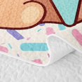 thumbnail image 5 of Manfei Cartoon Cat Twin Quilt Set, Ice Cream Animal Twin Coverlet Set, White Pink, 2-Piece, 1 Bedspread and 1 Pillowcase, 5 of 7