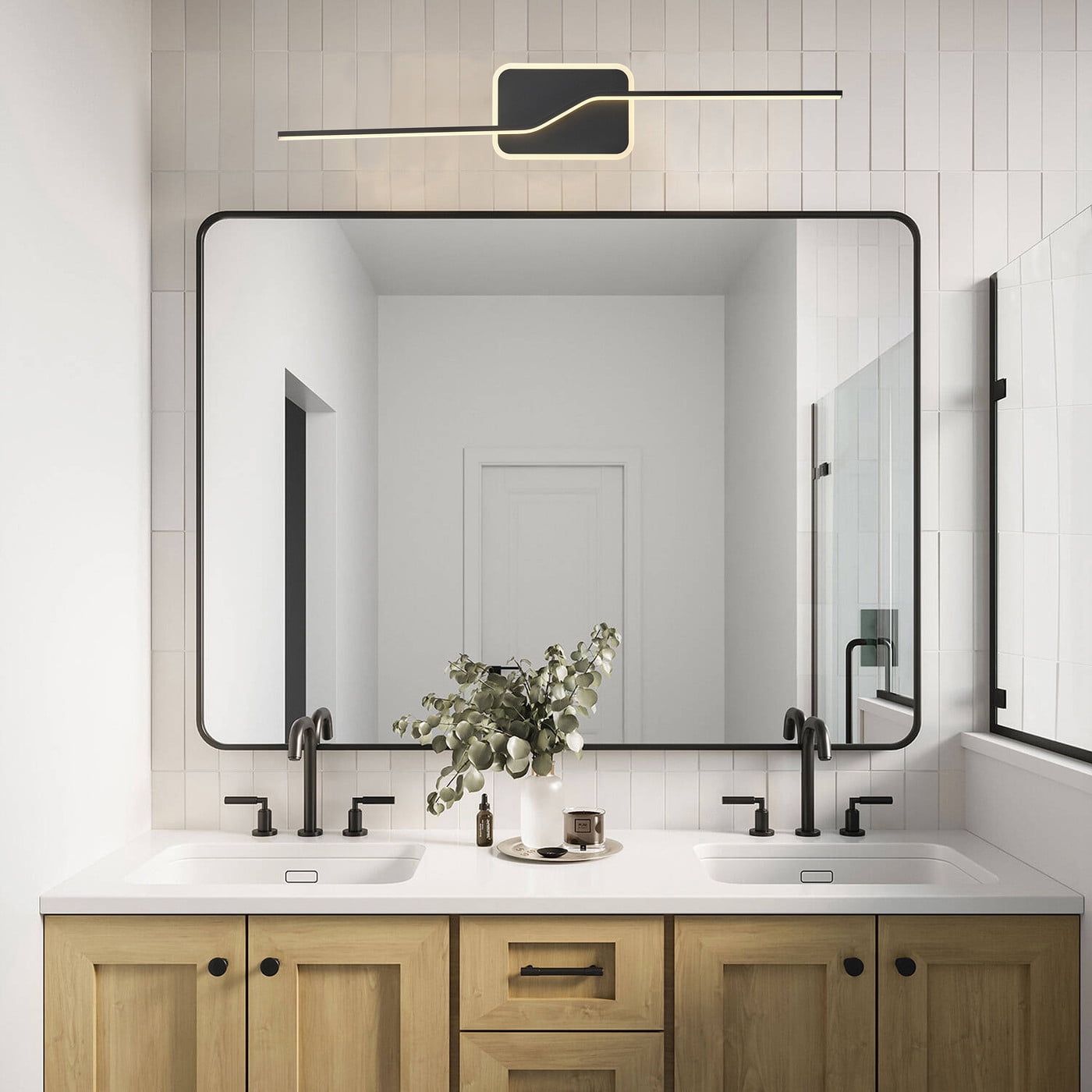 Modern LED Vanity Light Fixture Classic Bathroom Linear Wall Sconce Over the Mirror Black Retro Vanity Lighting