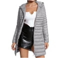 thumbnail image 2 of FDGIU Women's Hood Mid Length Quilted Puffer Coat, Full Zip Snap Button Lightweight Padded Jacket with Side Pockets for 2026 Fall Winter Travel Daily Layering, 2 of 8