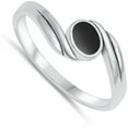 thumbnail image 4 of CHOOSE YOUR COLOR Minimalist Simulated Black Onyx Ring .925 Sterling Silver Band CZ Female Size 9, 4 of 4