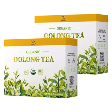 Soeos Organic Oolong Tea, 100 Tea Bags, 2 Packs, Total Of 200 Tea Bags 12.60 oz