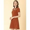 thumbnail image 2 of INSPIRE CHIC Robe Évasée à Manches Courtes avec Col Poupée Imprimé Cœur pour Femmes, 2 of 6