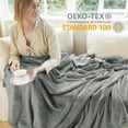 thumbnail image 2 of blunique Fleece Blanket Solid Lightweight Flannel Fuzzy Cozy Soft, King 104x90 inches, Gray, 2 of 7
