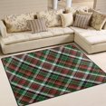 thumbnail image 2 of Coolnut 80 x 58 inches Lightweight Soft Area Rug Mat Indoor Floor Rugs Home Decoration for Kids Room Living Room Green Red Plaid, 2 of 6