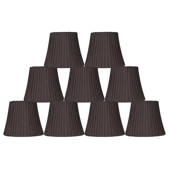Urbanest Box Pleated Chandelier Clip-on Shade, 3″ Top × 6″ Bottom × 5″ Slant Height – Replacement Lamp Shades for Chandelier, Pendant Light, Wall Sconce & Small Table Lamp, 9-Piece, Chocolate