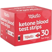 Kiss My Keto Meter Blood Test Strips — 30 x Blood Ketone Strips for KMK Ketone Blood Monitor — Refill Pack (1 Month)