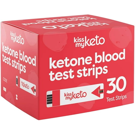Kiss My Keto Meter Blood Test Strips — 30 x Blood Ketone Strips for KMK Ketone Blood Monitor — Refill Pack (1 Month)