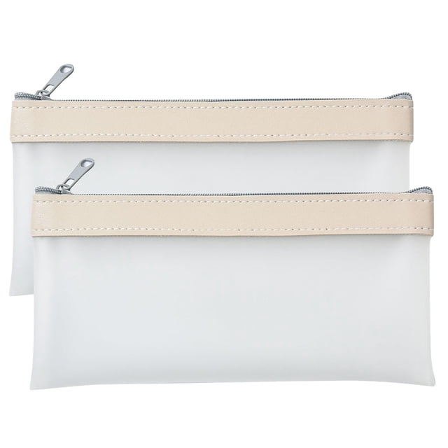 Estuche para lápices de 2 piezas, bolsa transparente con cremallera, bolsa para lápices de gran capacidad, bolsa multiusos para cosméticos, viajes, bolsas portátiles para mujeres