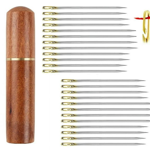 24Pcs Self Threading Sewing Needles Embroidery Needles For Hand Sewing Easy Side Threading High Level 3 Sizes For Diy Sewing And Mending Embroidery